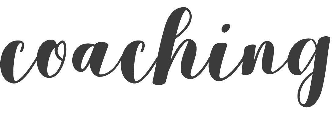 The word "coaching" in a grey scripted font.